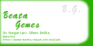 beata gemes business card