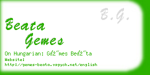 beata gemes business card